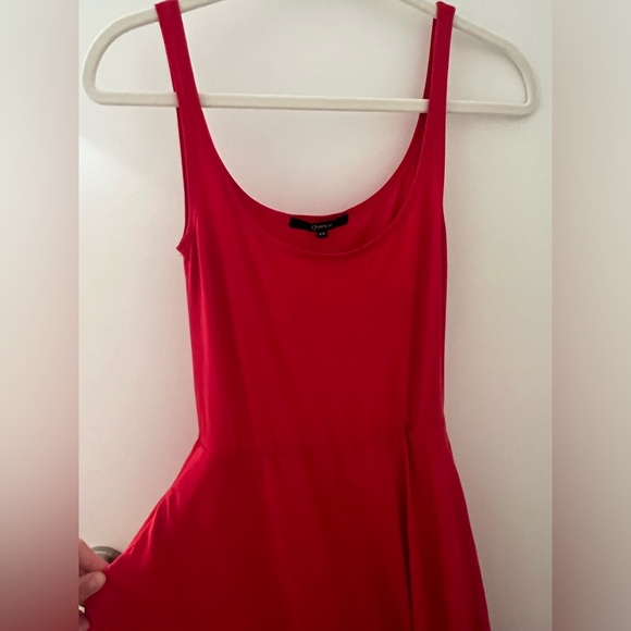 Quince Tencel Jersey Fit & Flare Dress Red XS - Picture 3 of 3